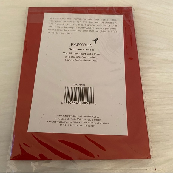 3/$15 NWT “Je t’adore” Happy Valentine’s Day Papyrus Card. “You fill my heart..” - Picture 2 of 3